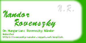 nandor rovenszky business card
